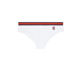 Shorty en coton &agrave; message brassiereiz blanc.