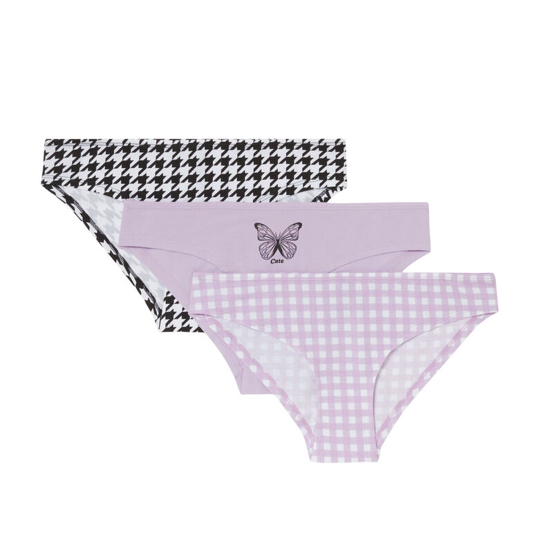 lot de 3 culottes mood papillon - lilas lot de 3 culottes mood papillon - lilas;
