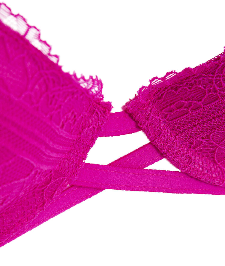 Soutien-gorge push-up en dentelle everydayiz fuschia.