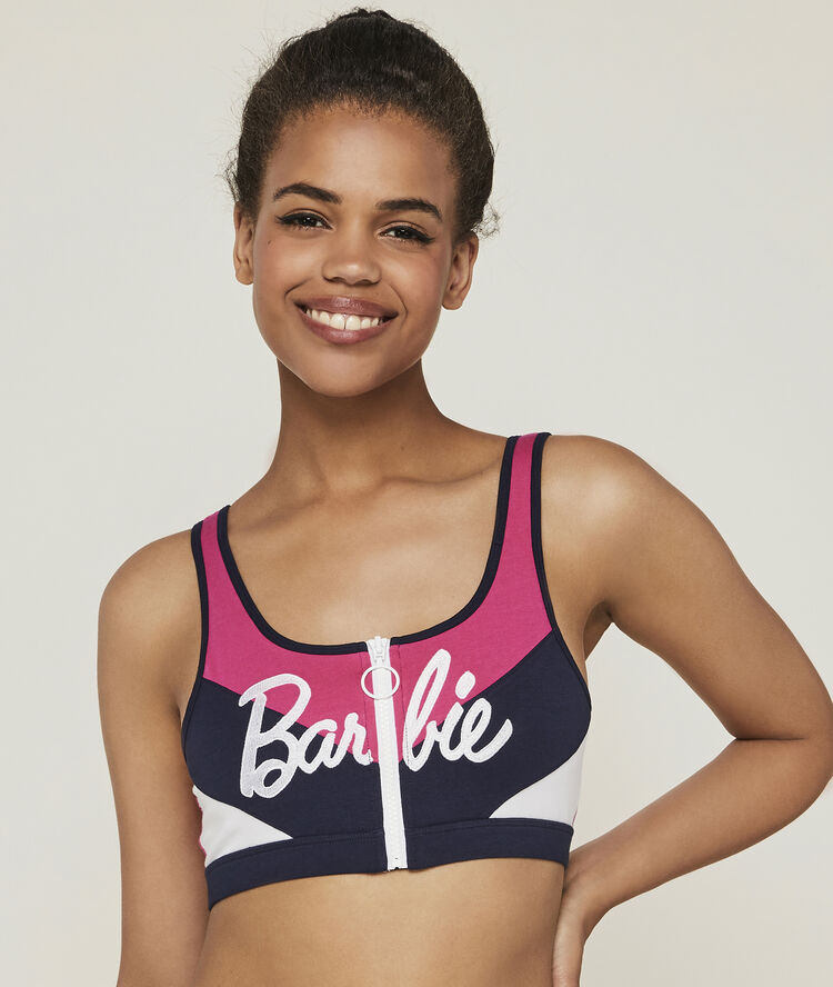Brassiere a zip logo barbie pinkbarbiz fushia.