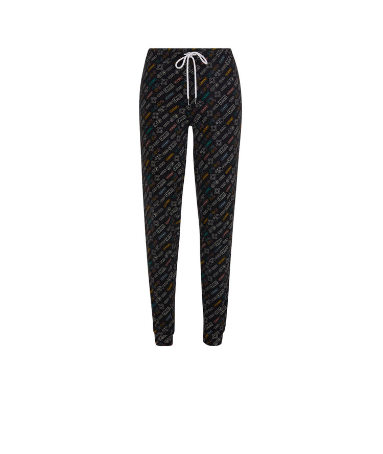 Pantalon en jersey imprimé gaming videiz noir.