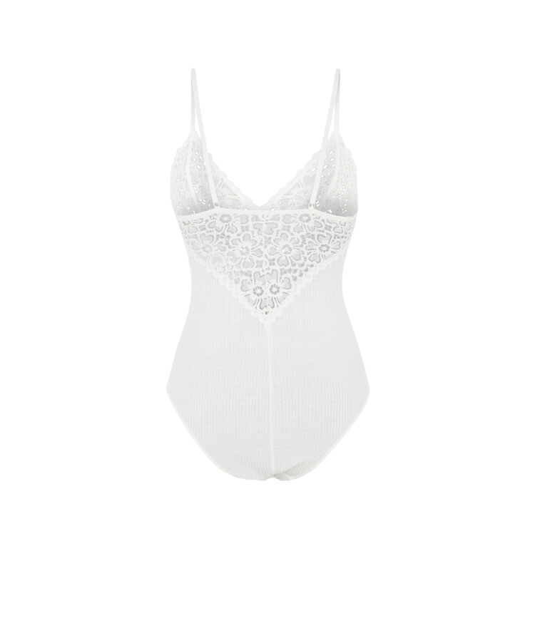 Body sans armatures en micro/dentelle glaciz blanc.
