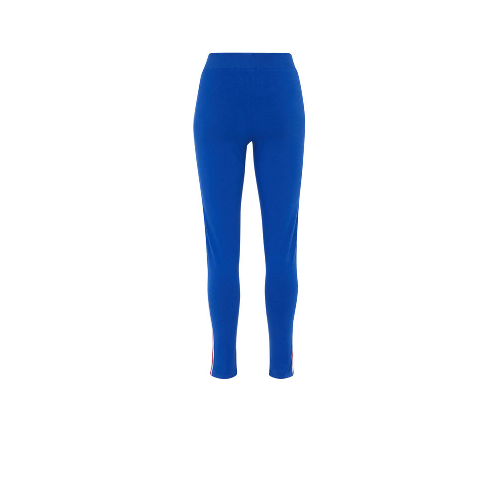 Legging à bandes - bleu bleu.