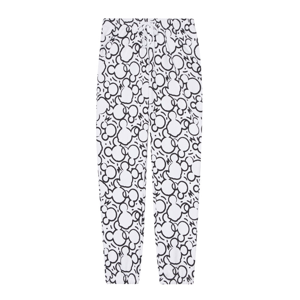 Pantalon à imprimés tête de mickey - blanc blanc.