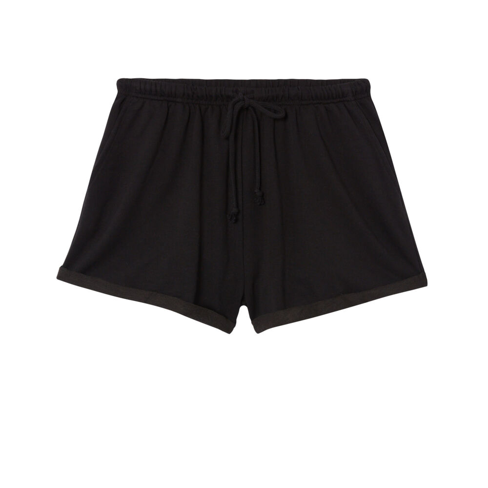 Short uni à détail cordon - noir noir.