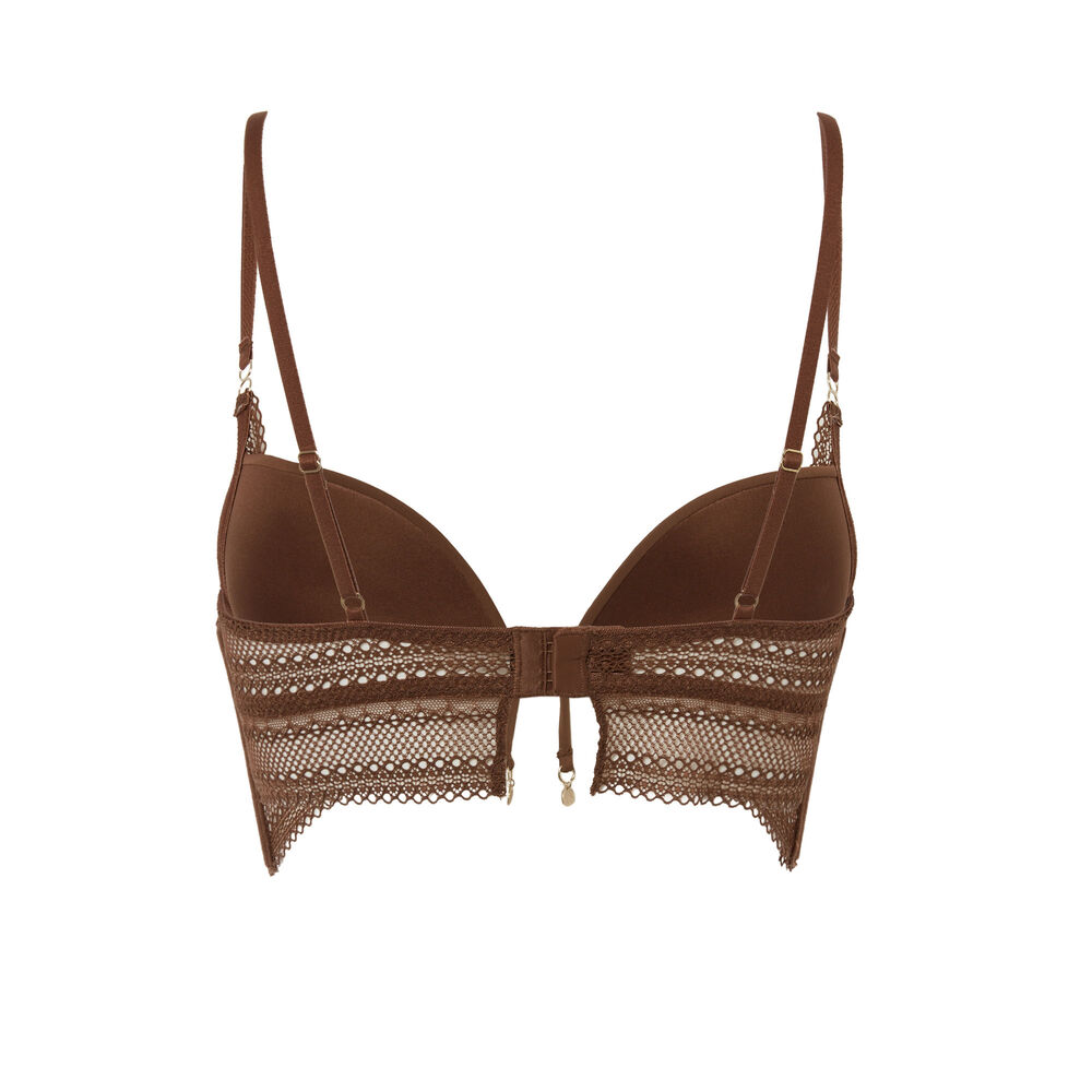 Soutien-gorge push-up à bijoux coquillage - marron marron.