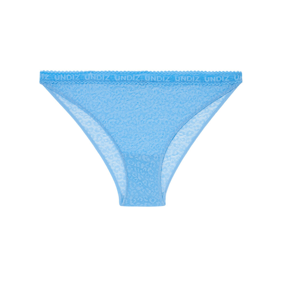 Culotte en dentelle à motifs - bleu bleu.