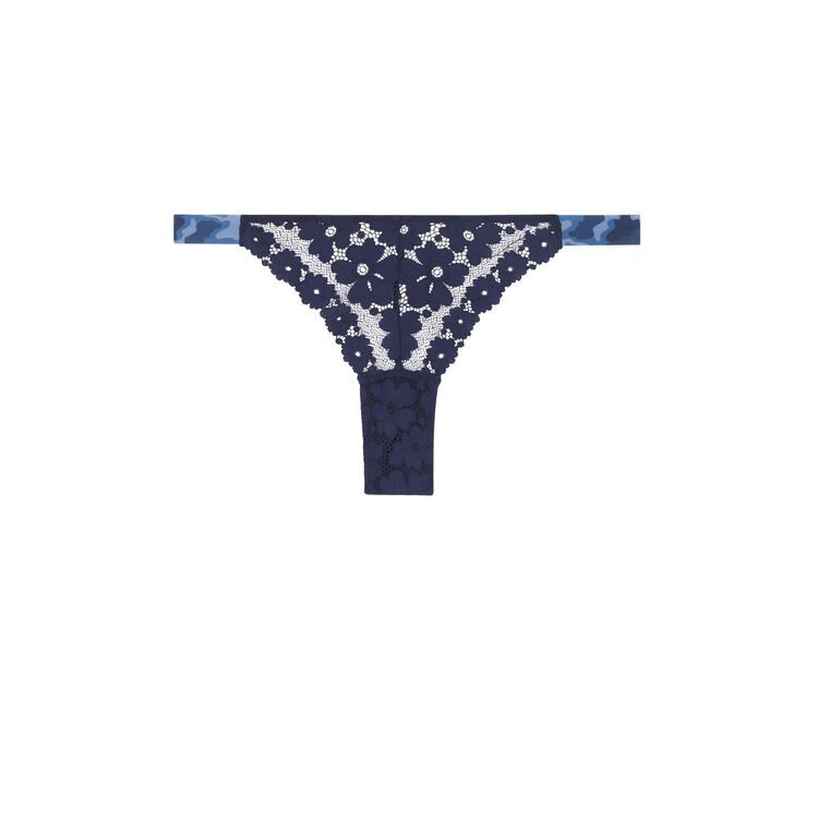 Tanga dentelle detail camo coloramadiz bleu marine.