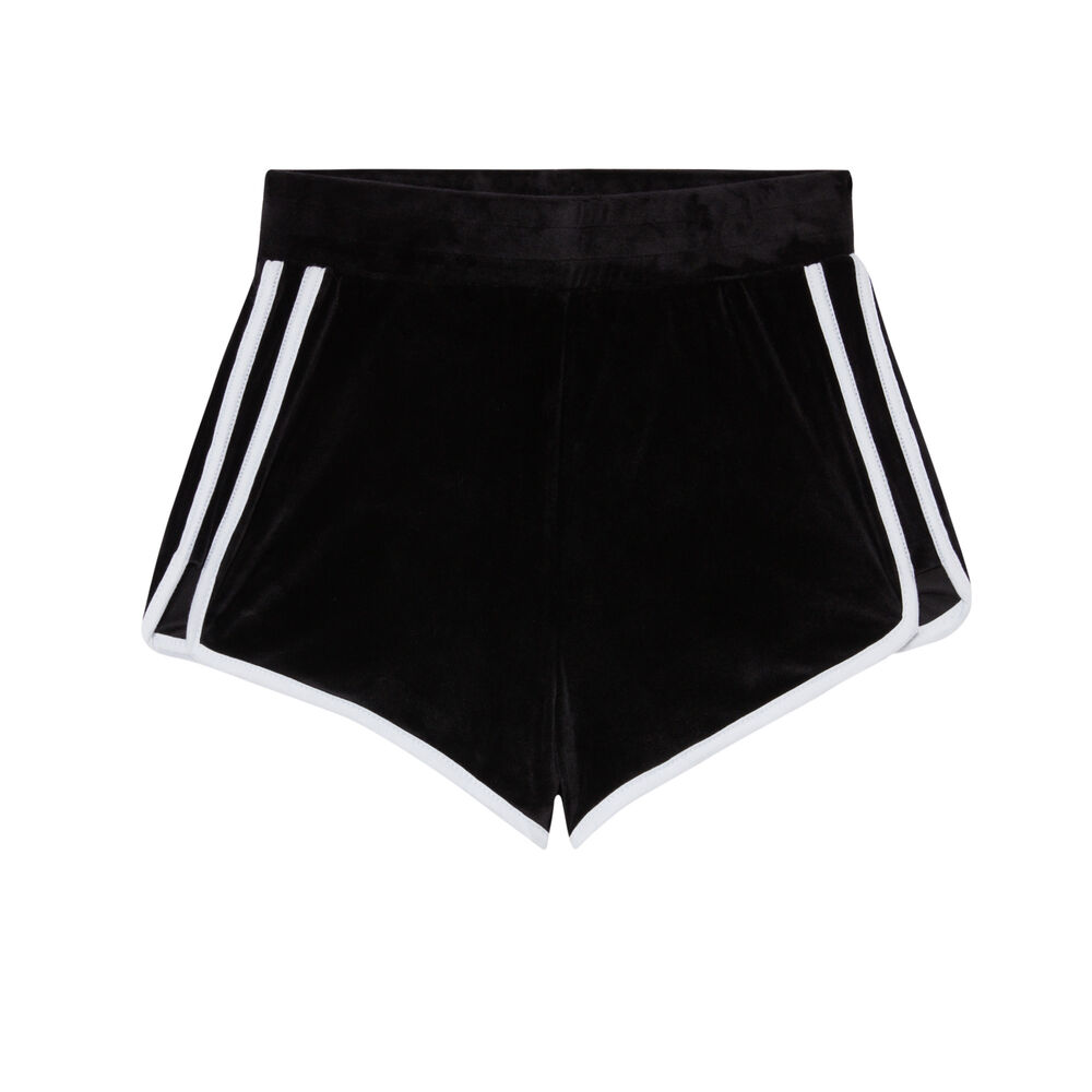 Short en velours - noir noir.