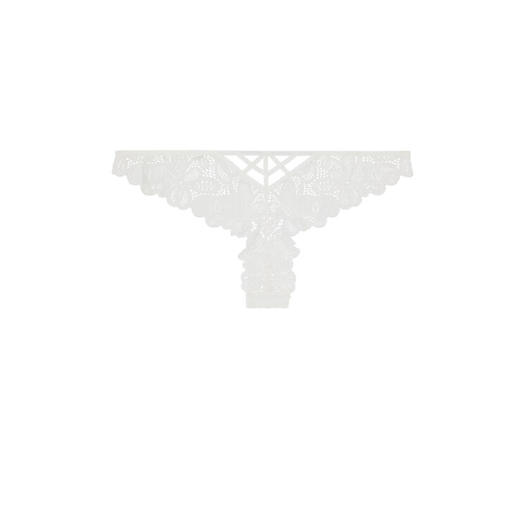 Tanga en dentelle pampiz blanc.