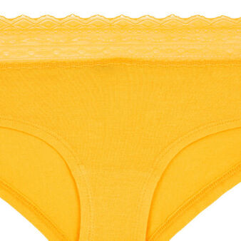 Shorty en coton uni waistiz safran.
