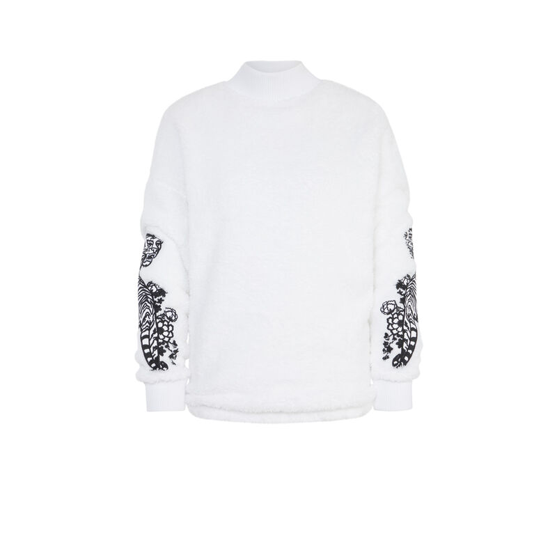 Sweat polaire à col montant dragonsweatiz blanc.