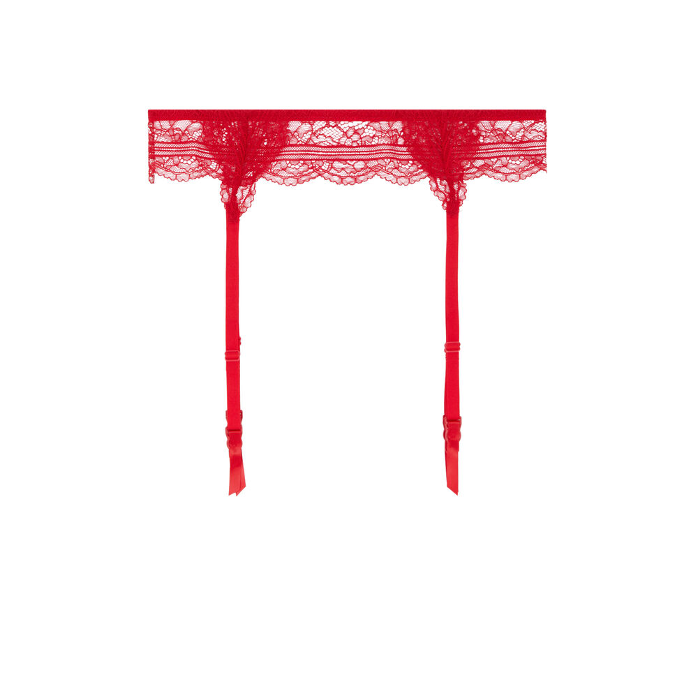 Porte-jarretelles en dentelle - rouge rouge.