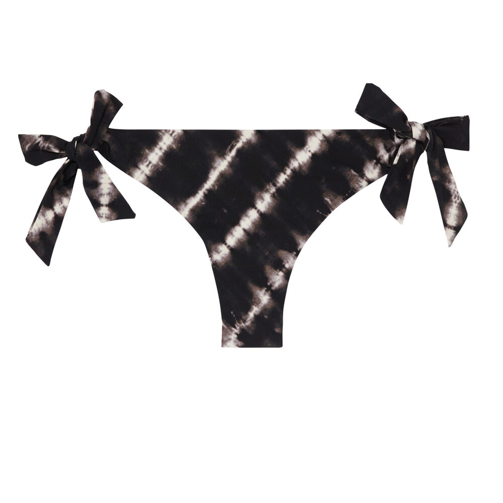 Bas de maillot à noeuds effet tie and dye - noir noir.