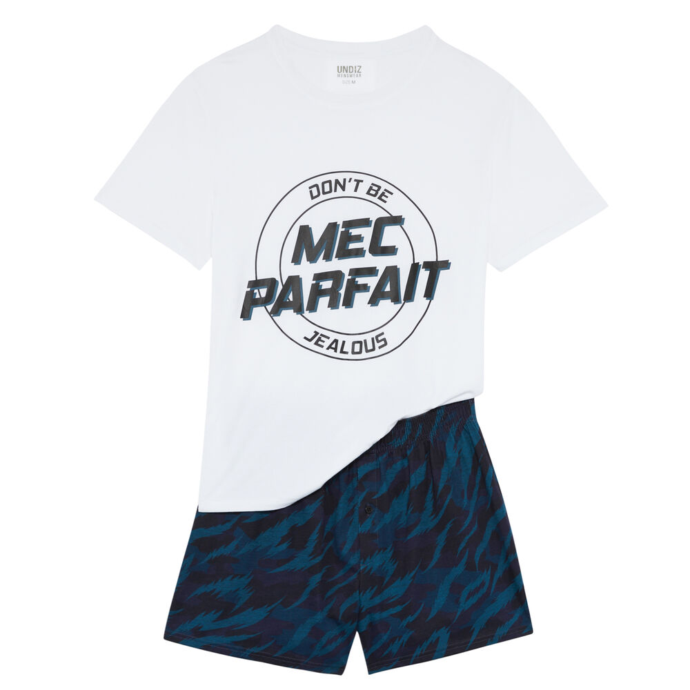Set de pyjama short mec parfait - blanc blanc.