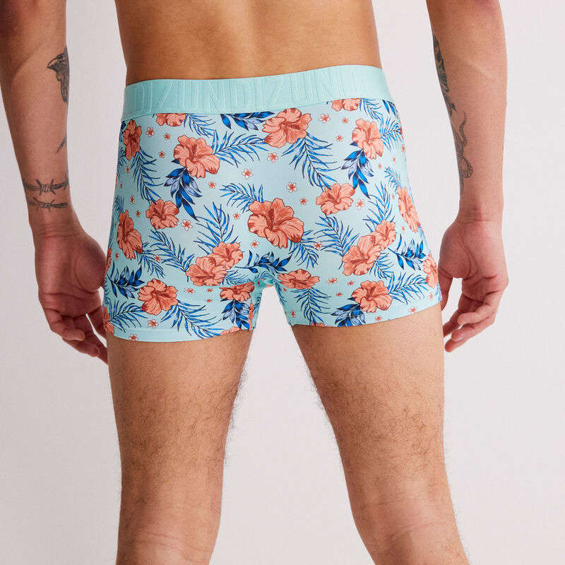 boxer à imprimé tropical - turquoise boxer à imprimé tropical - turquoise ;