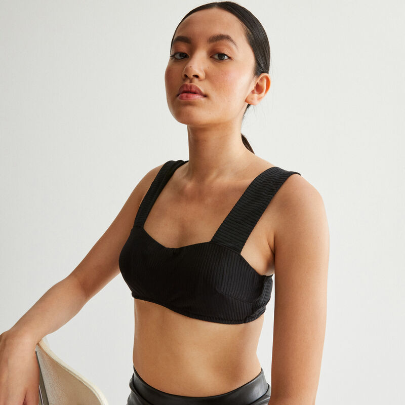 soutien-gorge corbeille en micro - noir soutien-gorge corbeille en micro - noir;
