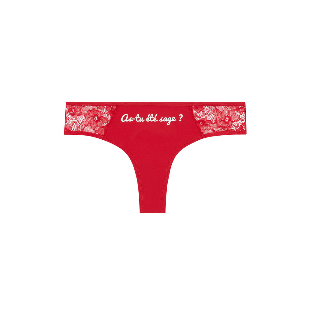 Shorty à message as-tu été sage à détails - rouge rouge.