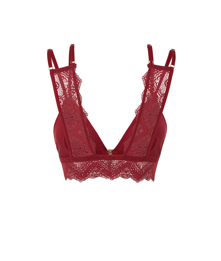 Soutien-gorge triangle sans armatures micro/dentelle merveilliz rhubarbe.