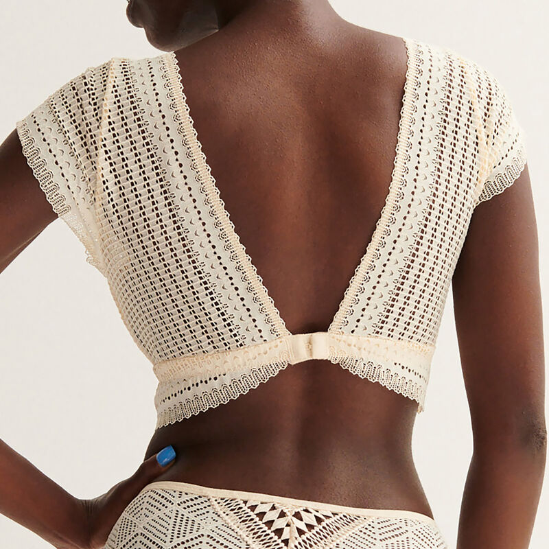 brassière à épaules en dentelle - écru brassière à épaules en dentelle - écru;