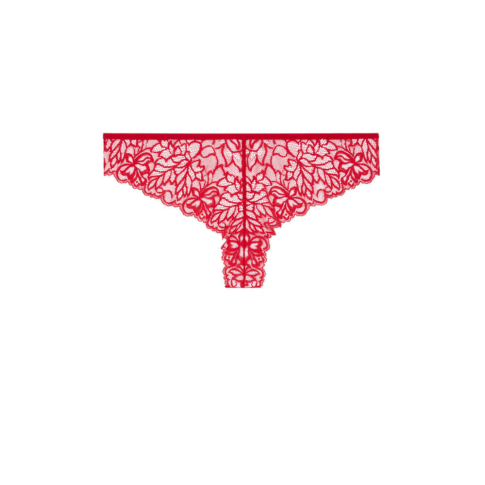 Tanga en dentelle - rouge rouge.