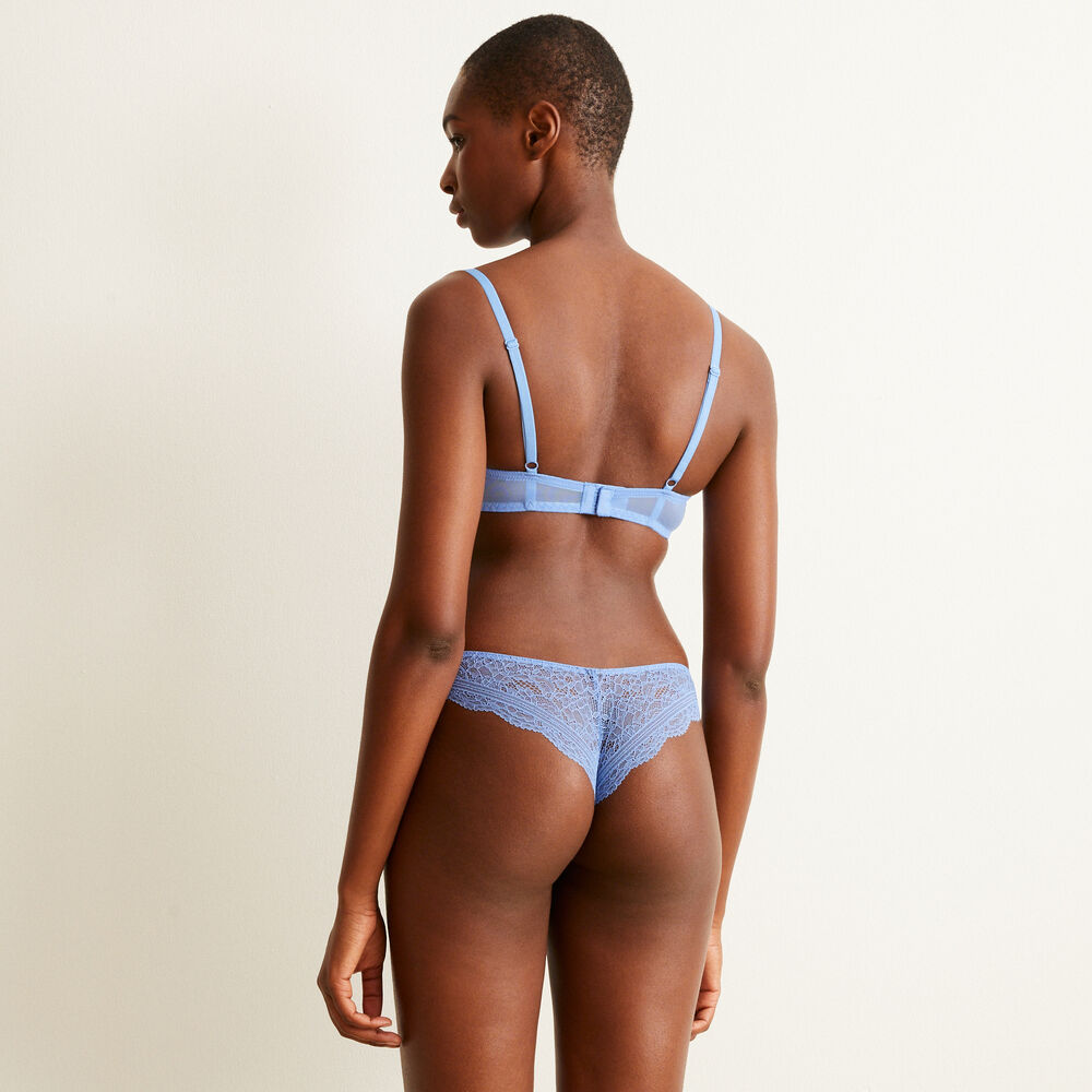Soutien-gorge push-up en dentelle - bleu ciel bleu.