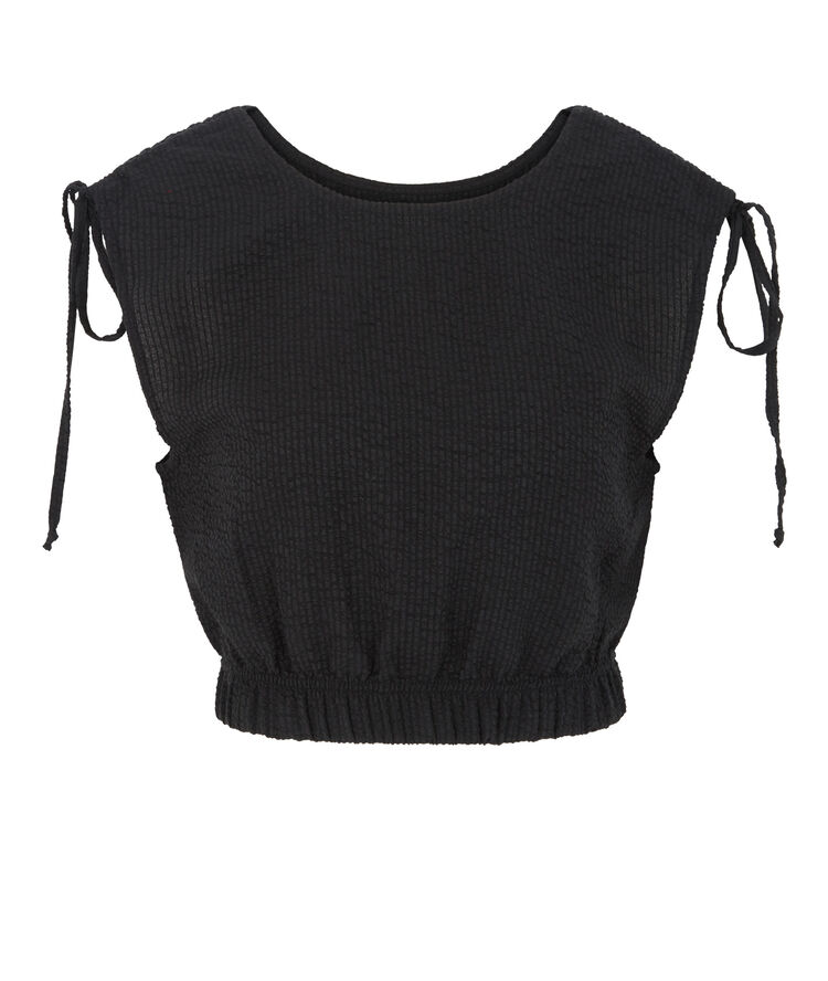 Top matière texturée sans manches - noir noir.