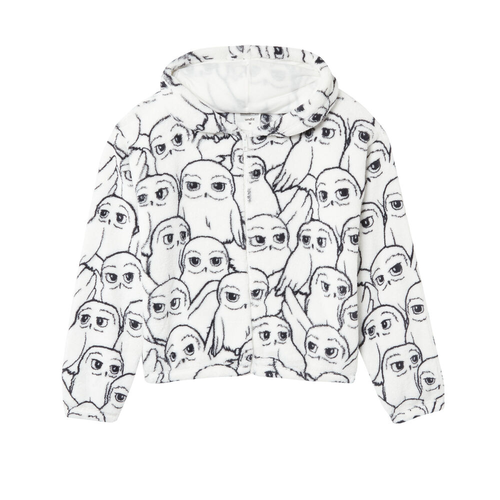 Veste en polaire à motifs hedwige - blanc blanc.