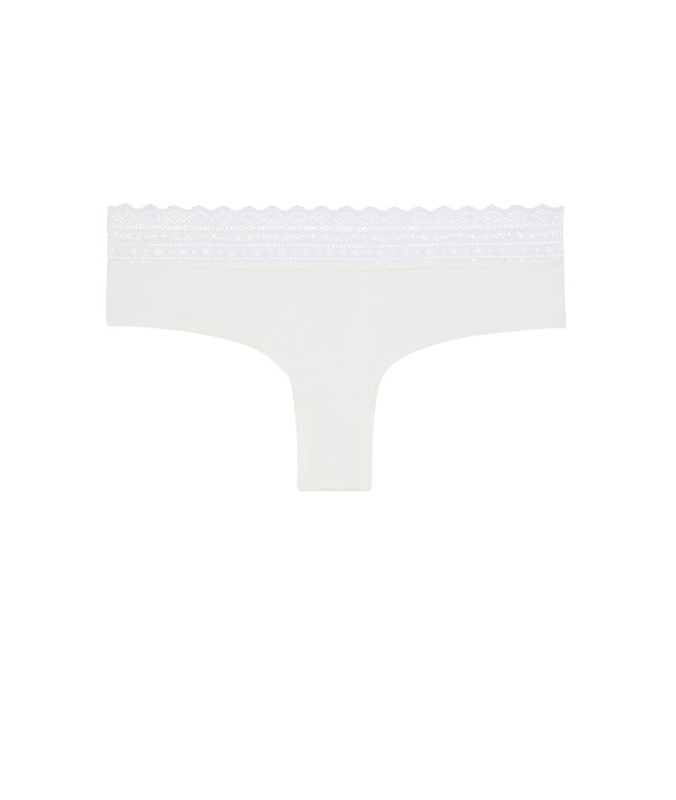 Shorty en coton uni waistiz blanc.