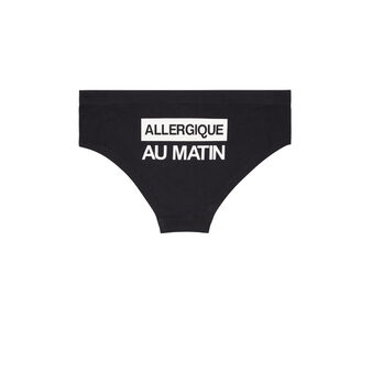 Shorty &agrave; message allergikiz noir.