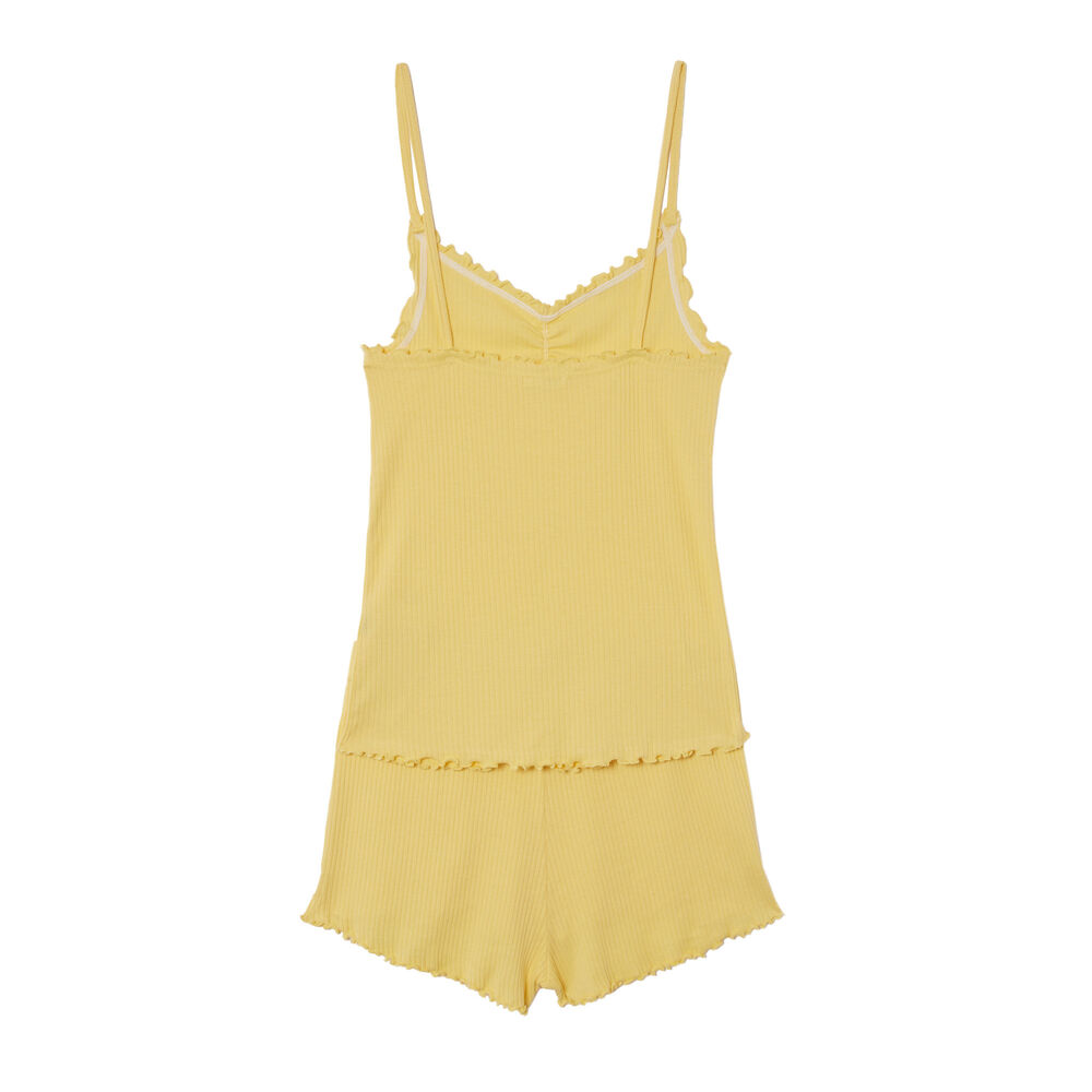 Set de pyjama en jersey uni - jaune jaune.