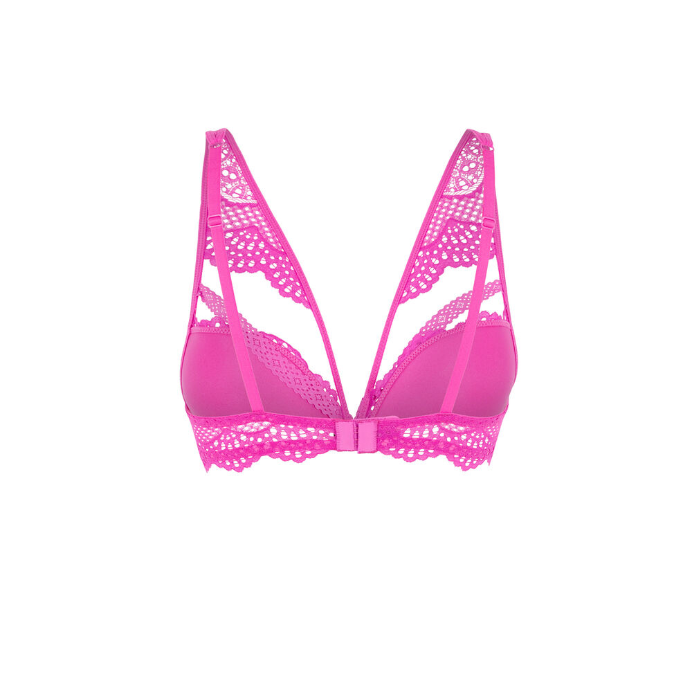 Soutien-gorge push-up en dentelle - rose rose.