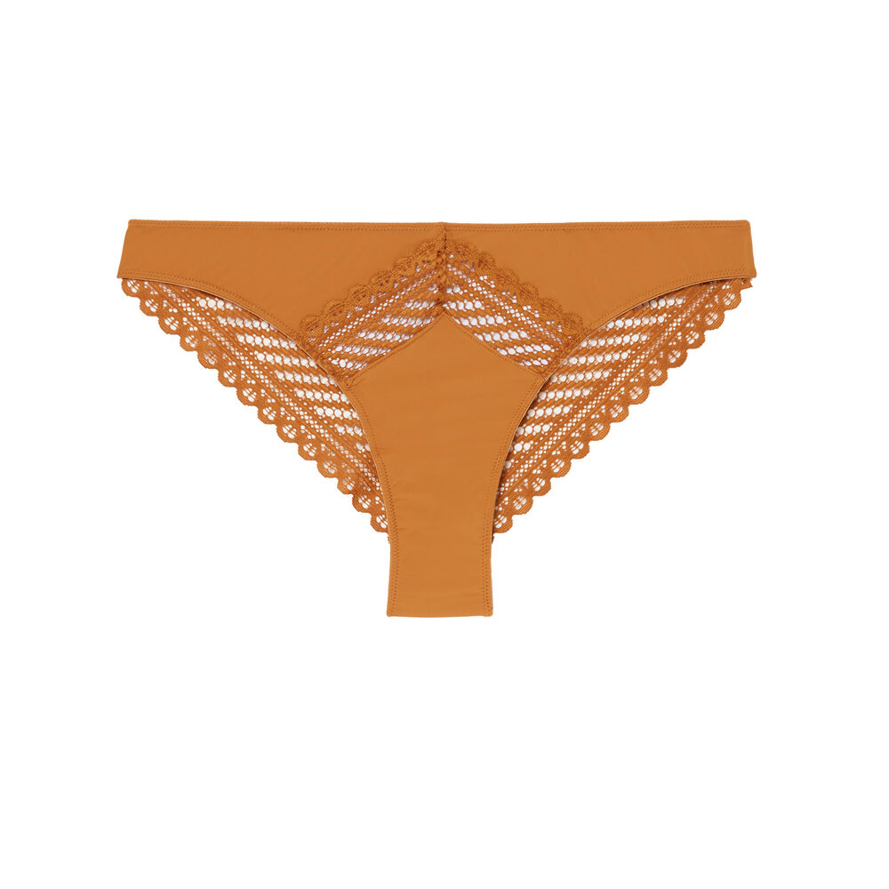 Tanga ajouré aya x undiz - caramel marron.