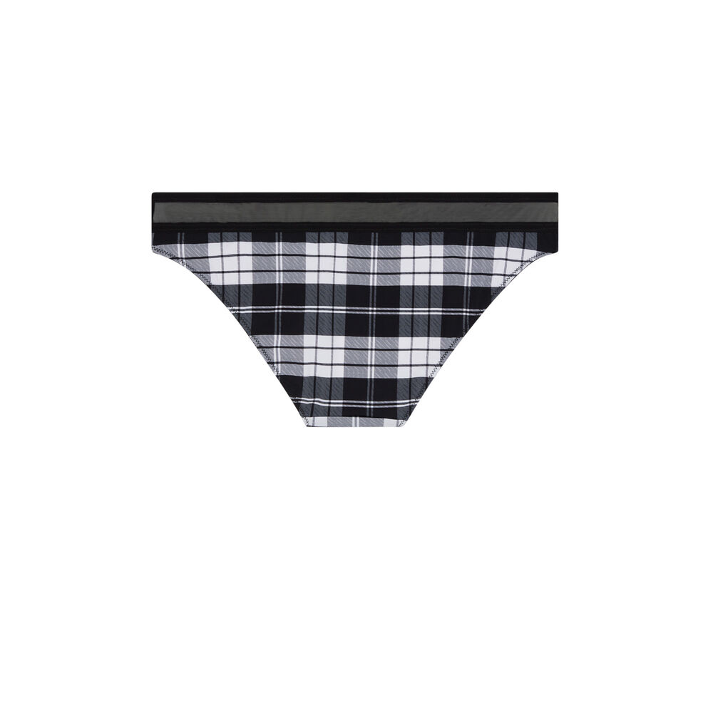 Tanga à motif - noir noir.