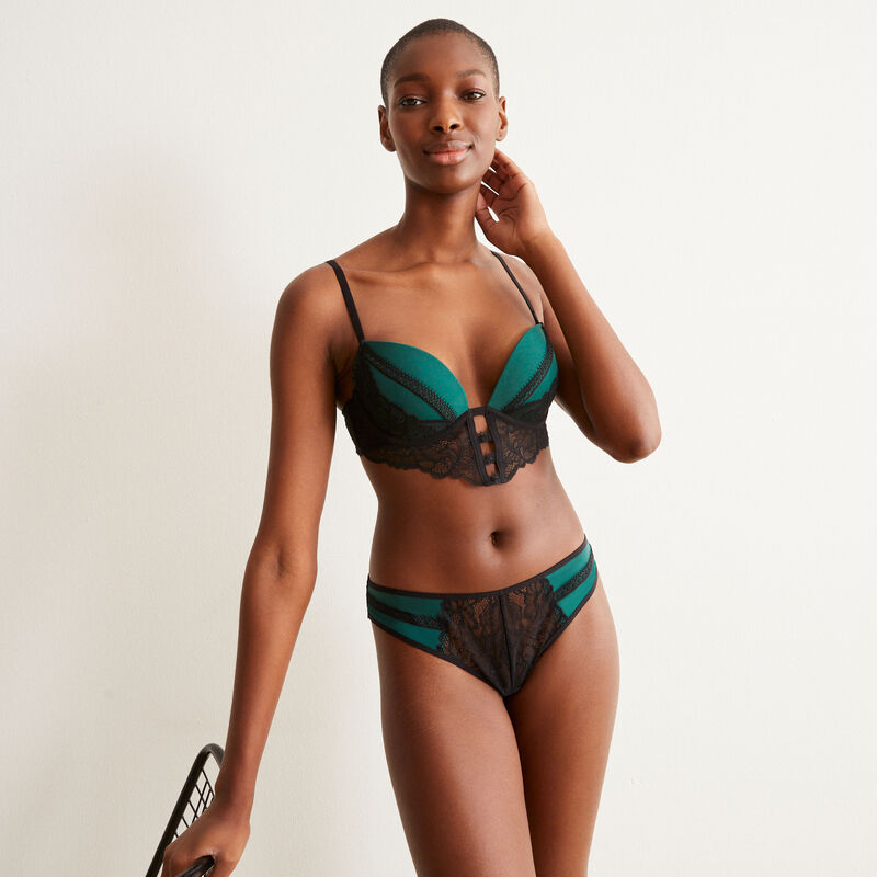 soutien-gorge push-up bi-matières - vert soutien-gorge push-up bi-matières - vert;