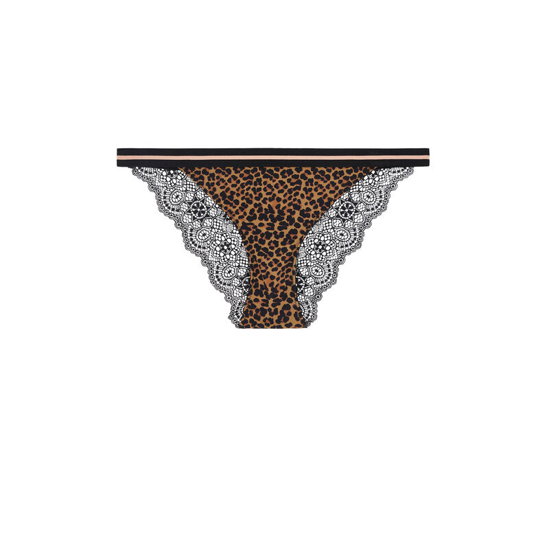 Culotte en micro print léopard leopoldiz marron.