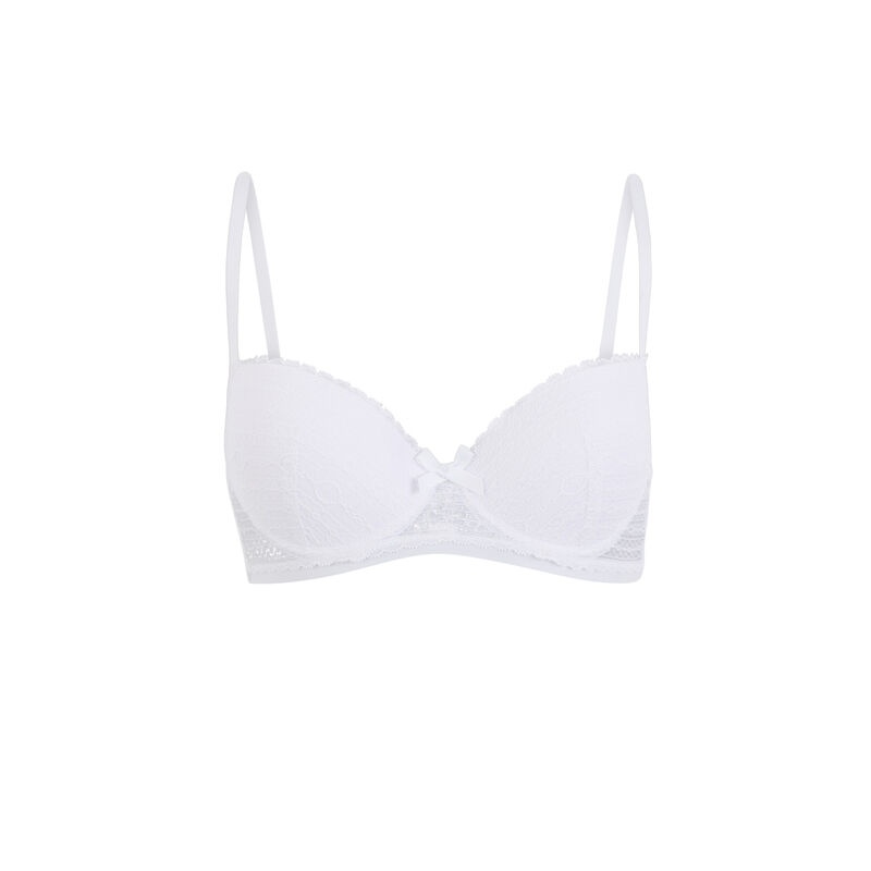 soutien-gorge ampli en dentelle détail nœud - blanc soutien-gorge ampli en dentelle détail nœud - blanc;