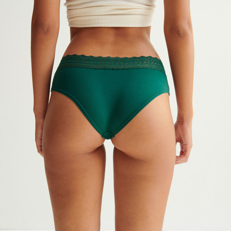 shorty en coton à dentelle - sapin shorty en coton à dentelle - sapin;
