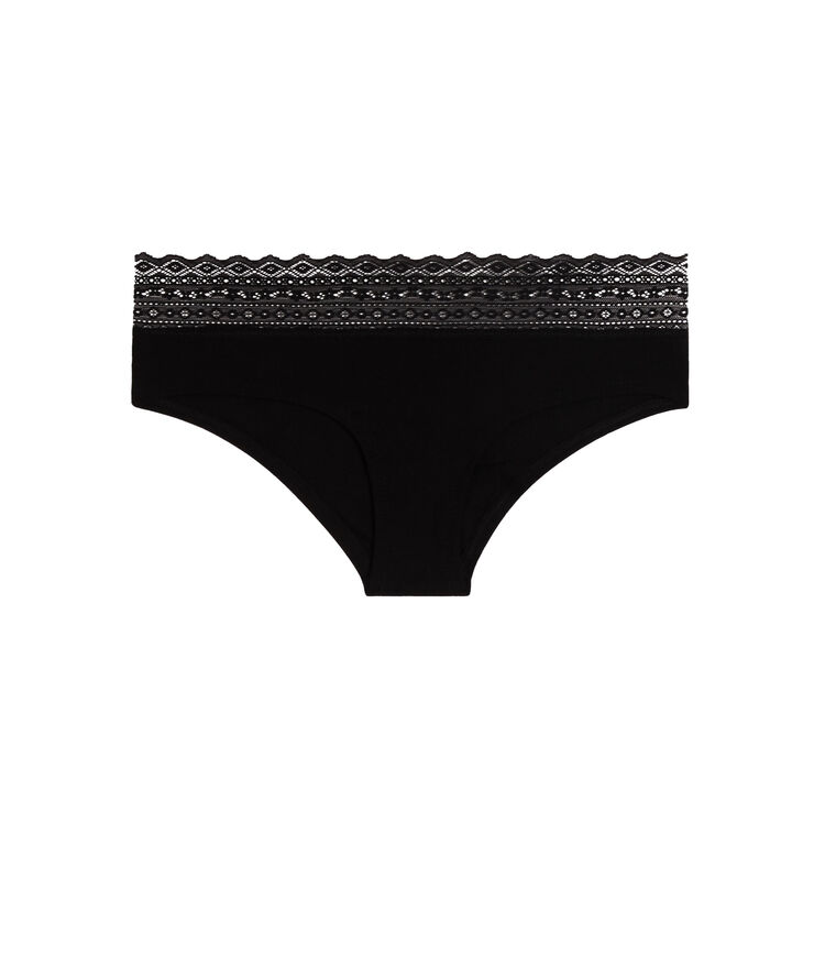 Shorty en coton uni waistiz noir.