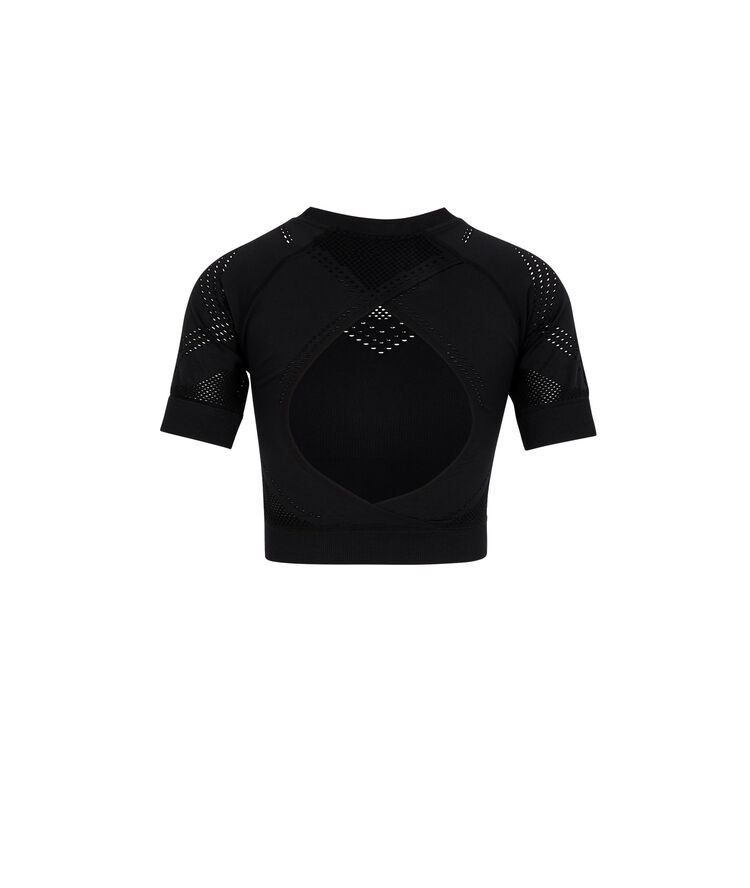 Crop top sport sans coutures herosportiz noir.