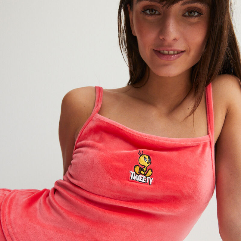 top en velours imprimé titi - corail top en velours imprimé titi - corail;
