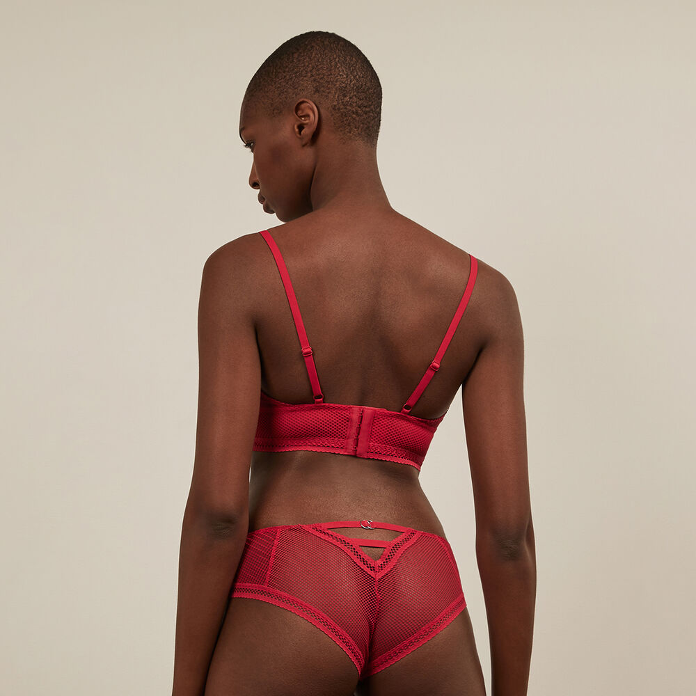 Soutien-gorge triangle en résille - rouge rouge.