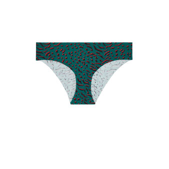 Shorty en coton print tigre tigriz vert.