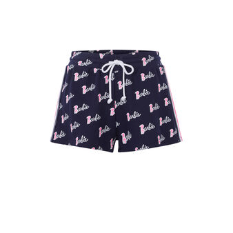 Short imprime logo barbie chambarbiz bleu marine.