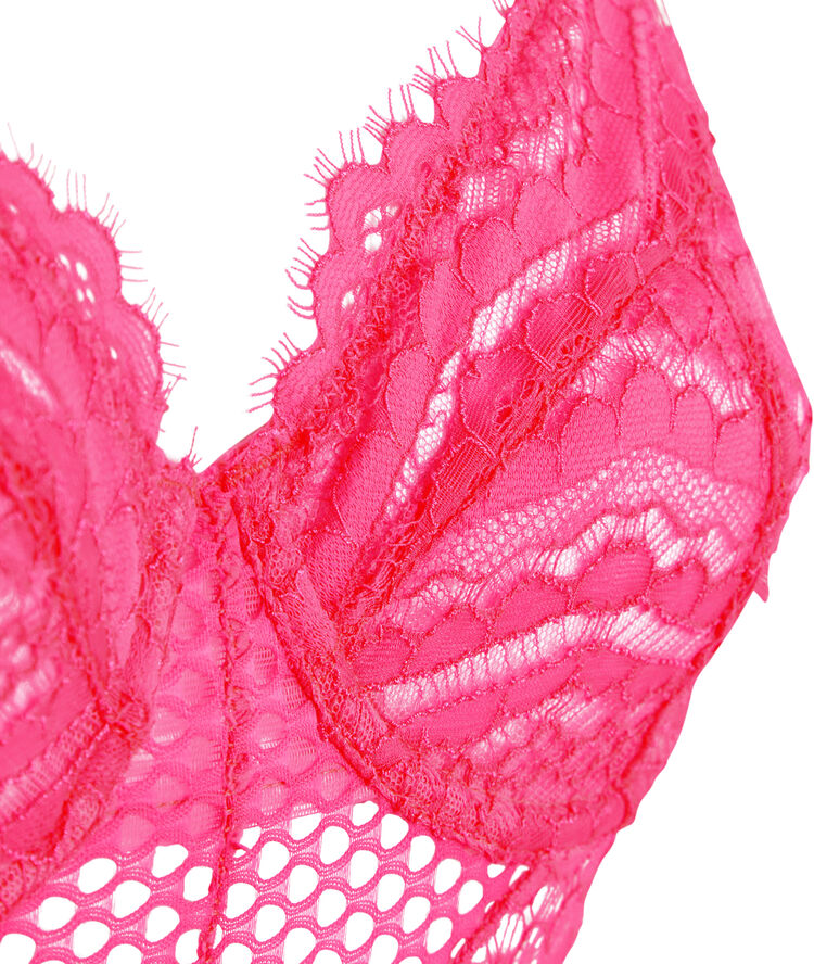 Body en dentelle avec armatures madonniz rose.