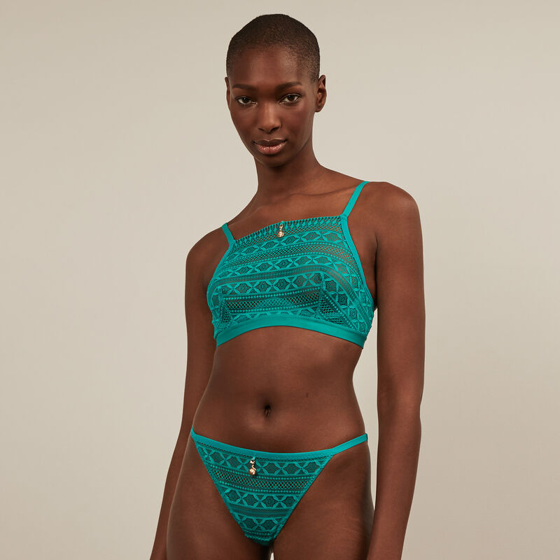 brassière en dentelle -bleu paon brassière en dentelle -bleu paon ;
