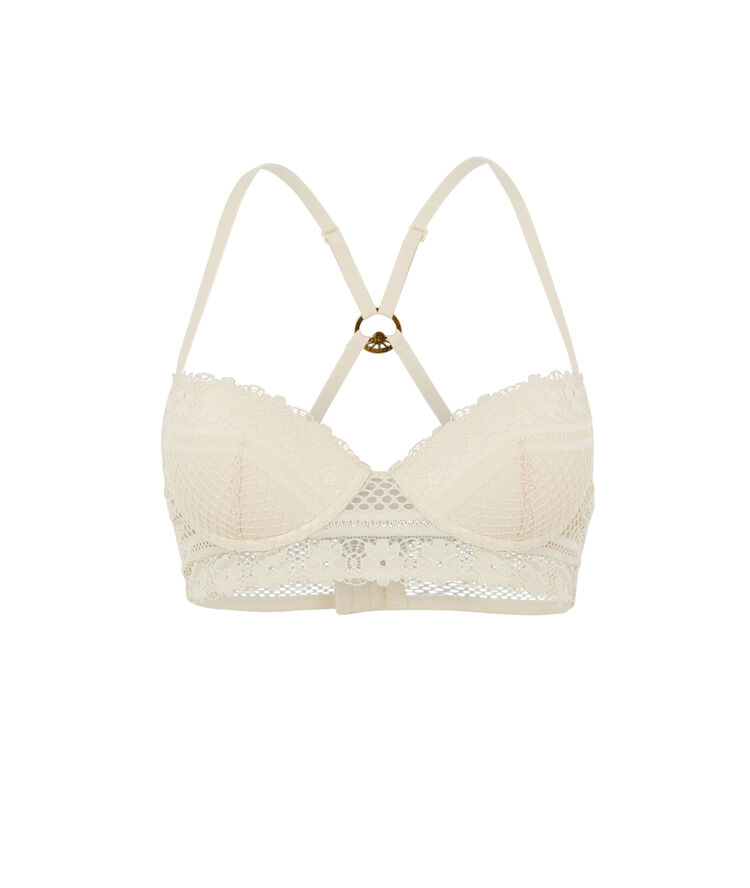 Soutien-gorge bustier en dentelle - écru écru.