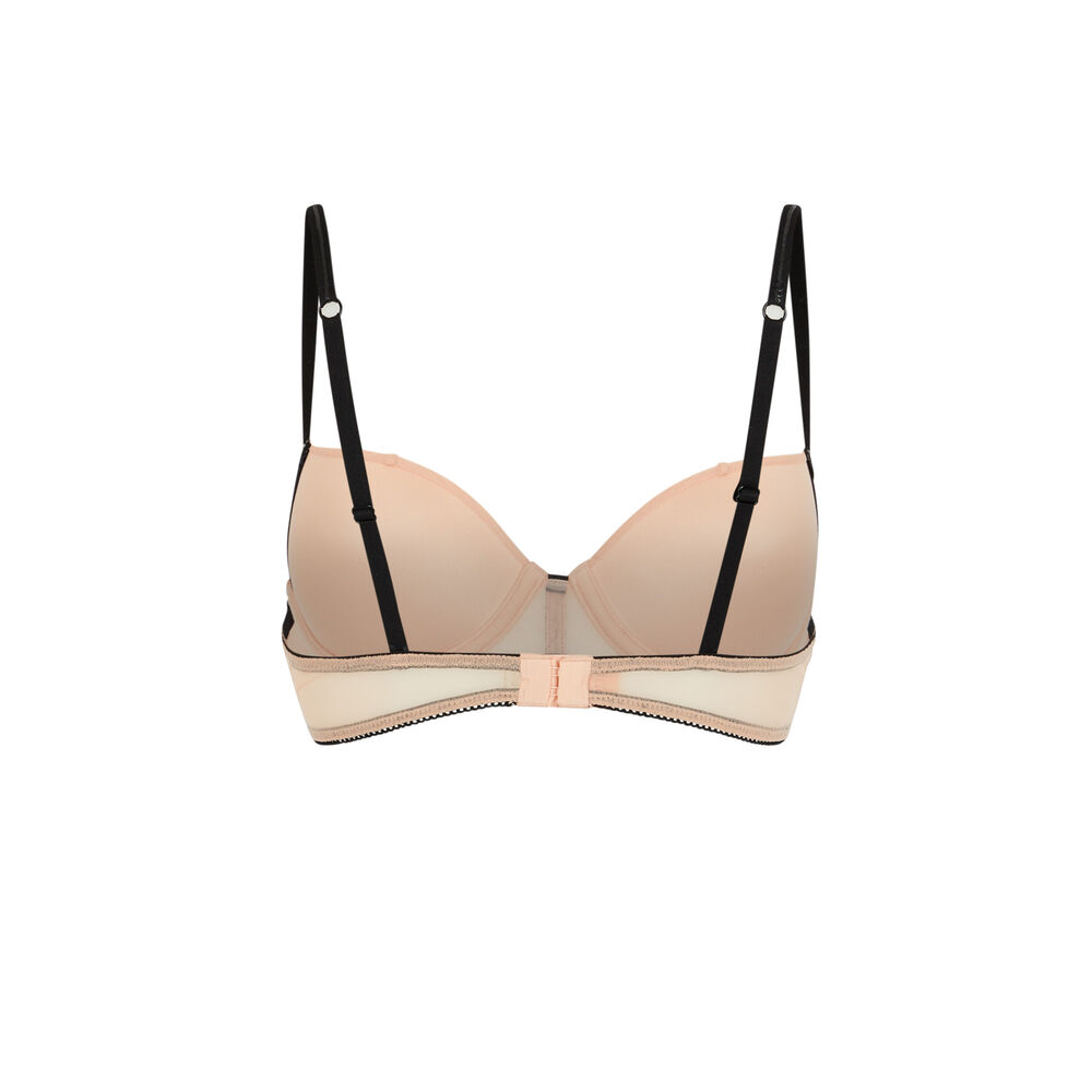 Soutien-gorge push-up tulle uni truegirliz rose poudré.