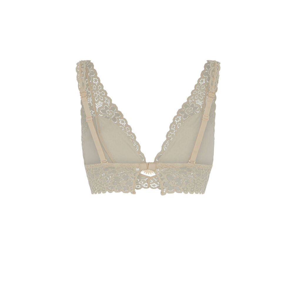 Soutien-gorge triangle dentelle - ecru écru.