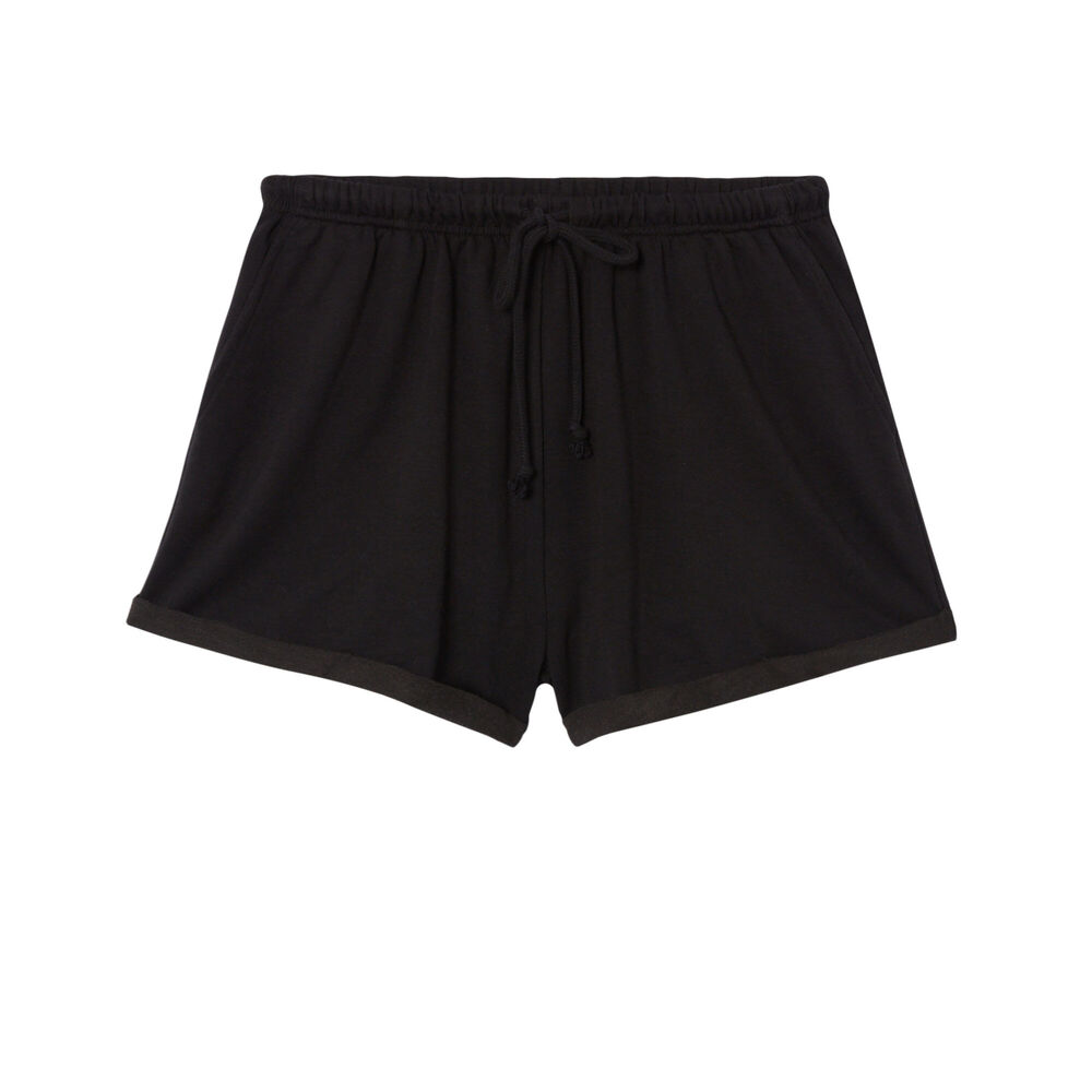 Short uni à détail cordon - noir noir.